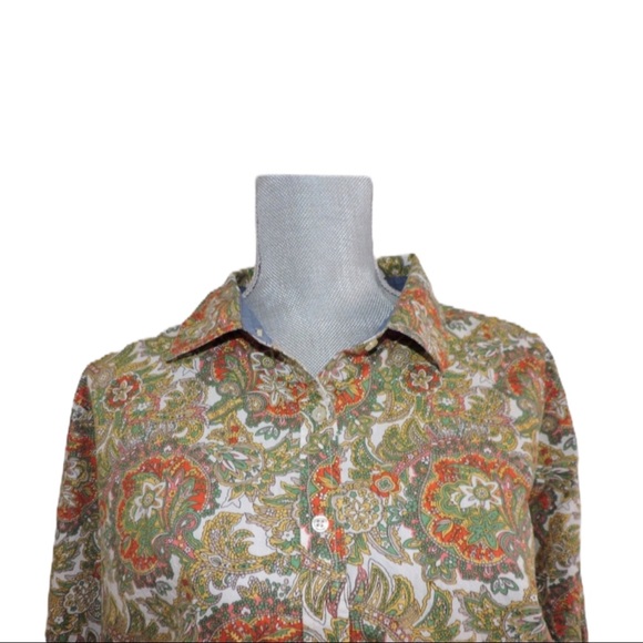 Talbots Paisley Button Down Shirt - Picture 2 of 8